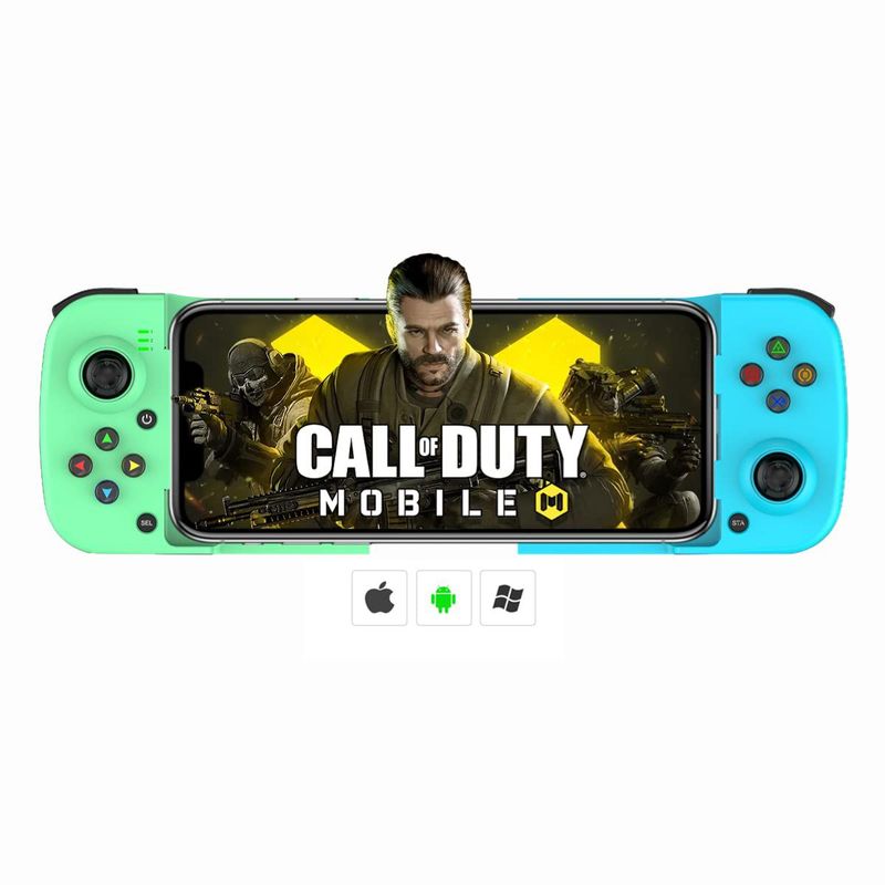 GENERICO - Gamepad BSP D3 Mando Celular Android iOs Multiplataforma Azul Verde