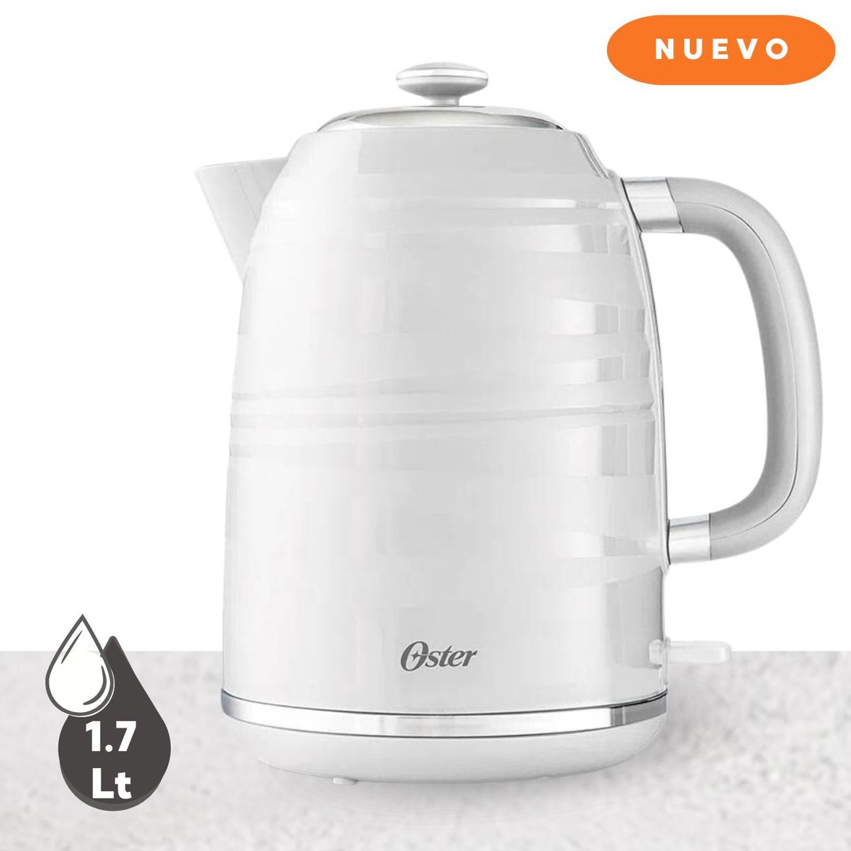 OSTER - Hervidor eléctrico Oster® blanco 1.7 L