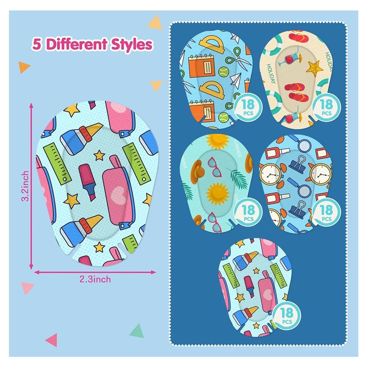 GENERICO - 30 Parches Oculares Para Niño Ojo Perezozo Ambliopía C/Celeste