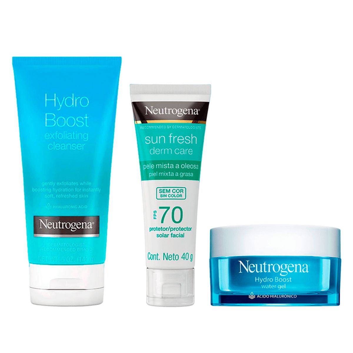 NEUTROGENA - Pack Neutrogena Facial Oleo Exfoliante + Limpiador + Spf