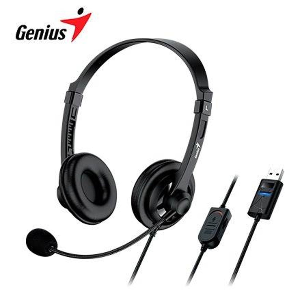 GENIUS - Audifono Con Microfono Genius Hs-230u Usb-A Negro