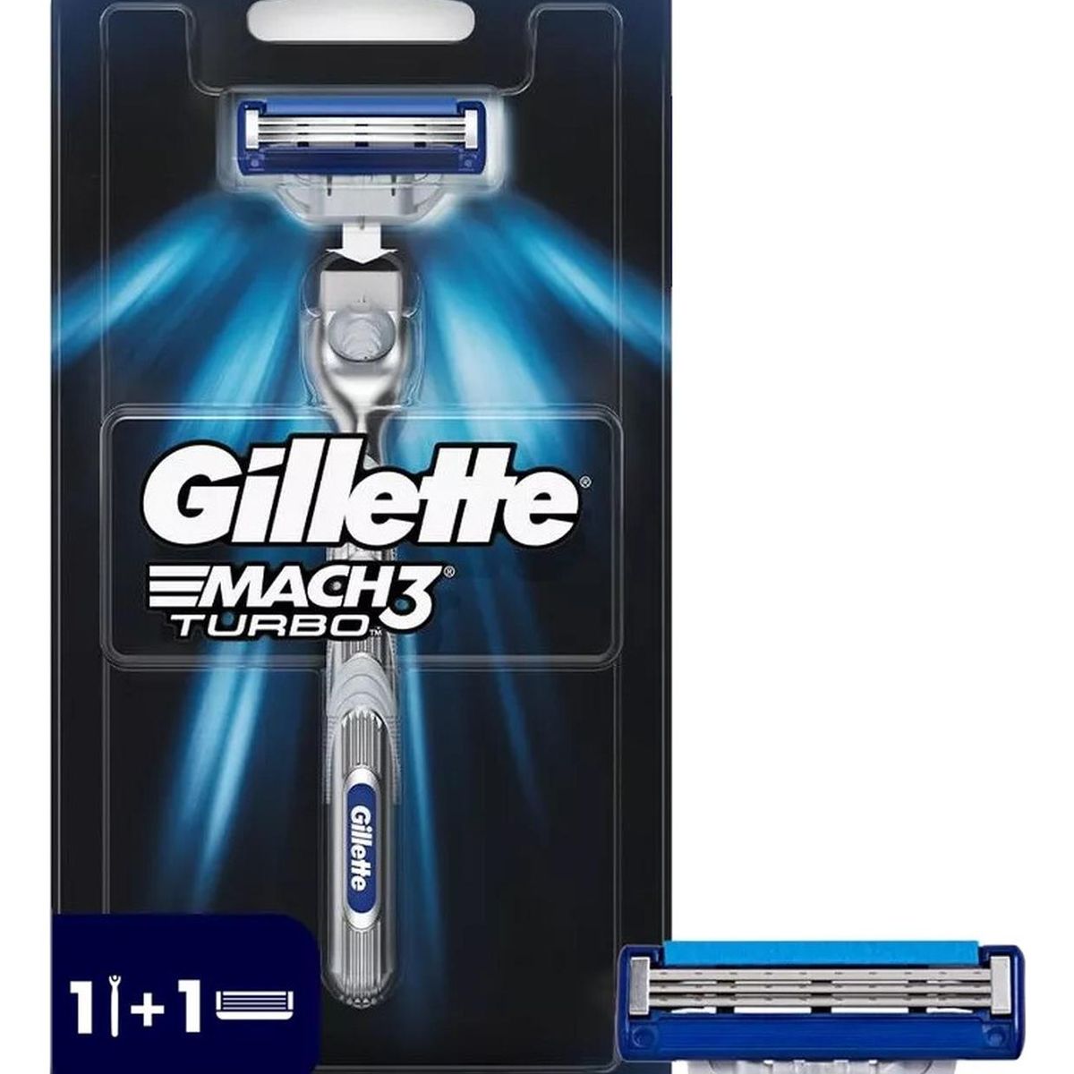 GILLETTE - Máquina Afeitar Gillette Mach3 Turbo Recargable + Cartucho