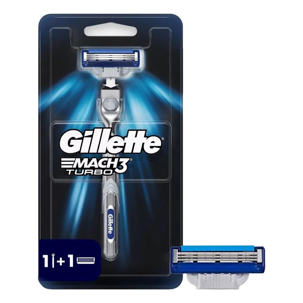 GILLETTE - Máquina Afeitar Gillette Mach3 Turbo Recargable + Cartucho