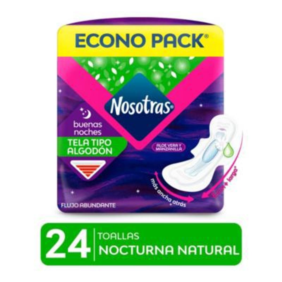 NOSOTRAS - Pack x4 Toallas higiénicas Nosotras Buenas Noches Natural24u