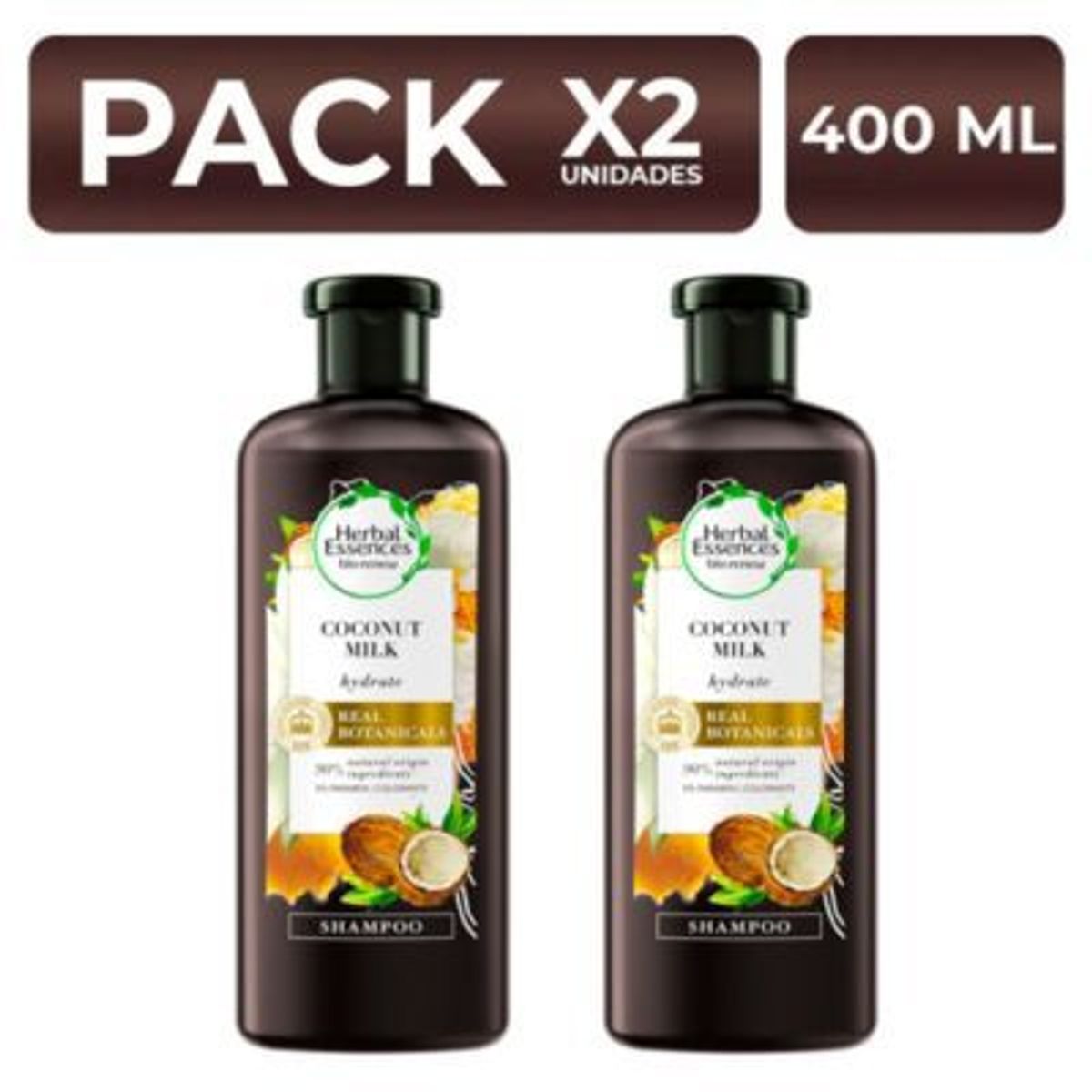 HERBAL ESSENCES - PackX2 Shampoo Herbal Essences Coconut Milk 400ml