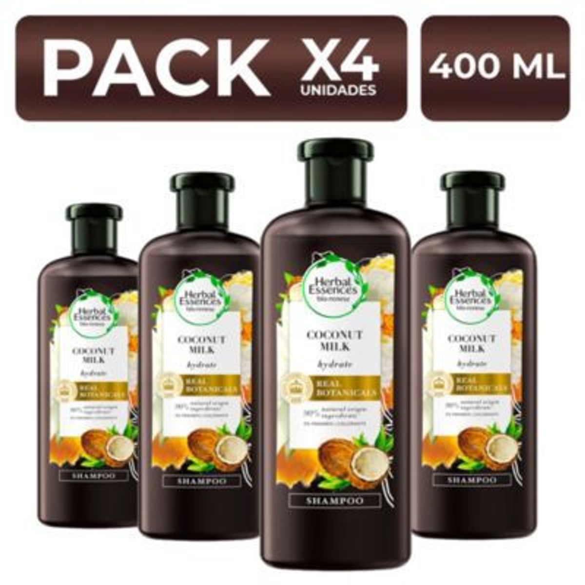 HERBAL ESSENCES - PackX4 Shampoo Herbal Essences Coconut Milk 400ml