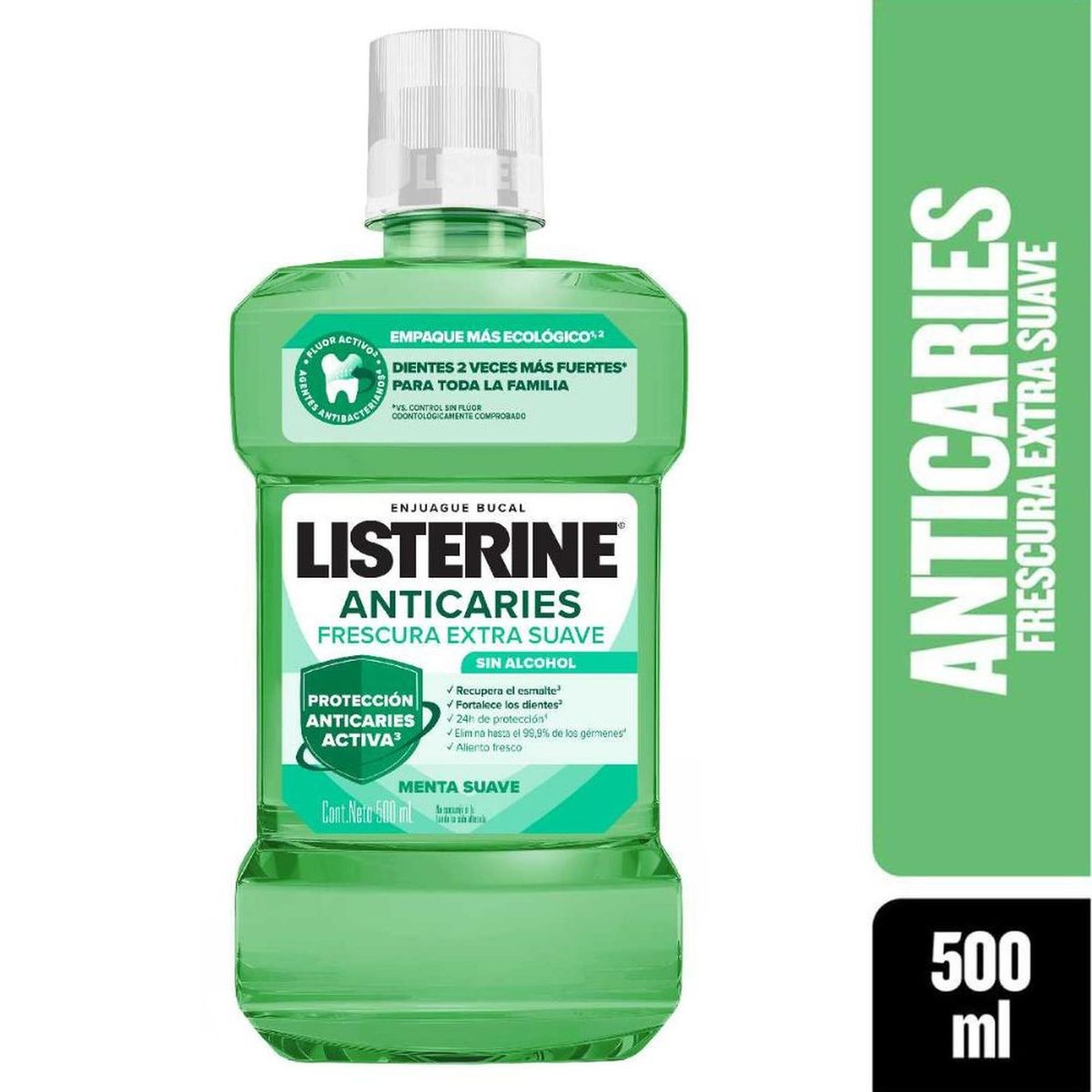 LISTERINE - Enjuague Bucal Listerine Anticaries Zero Alcohol 500ml