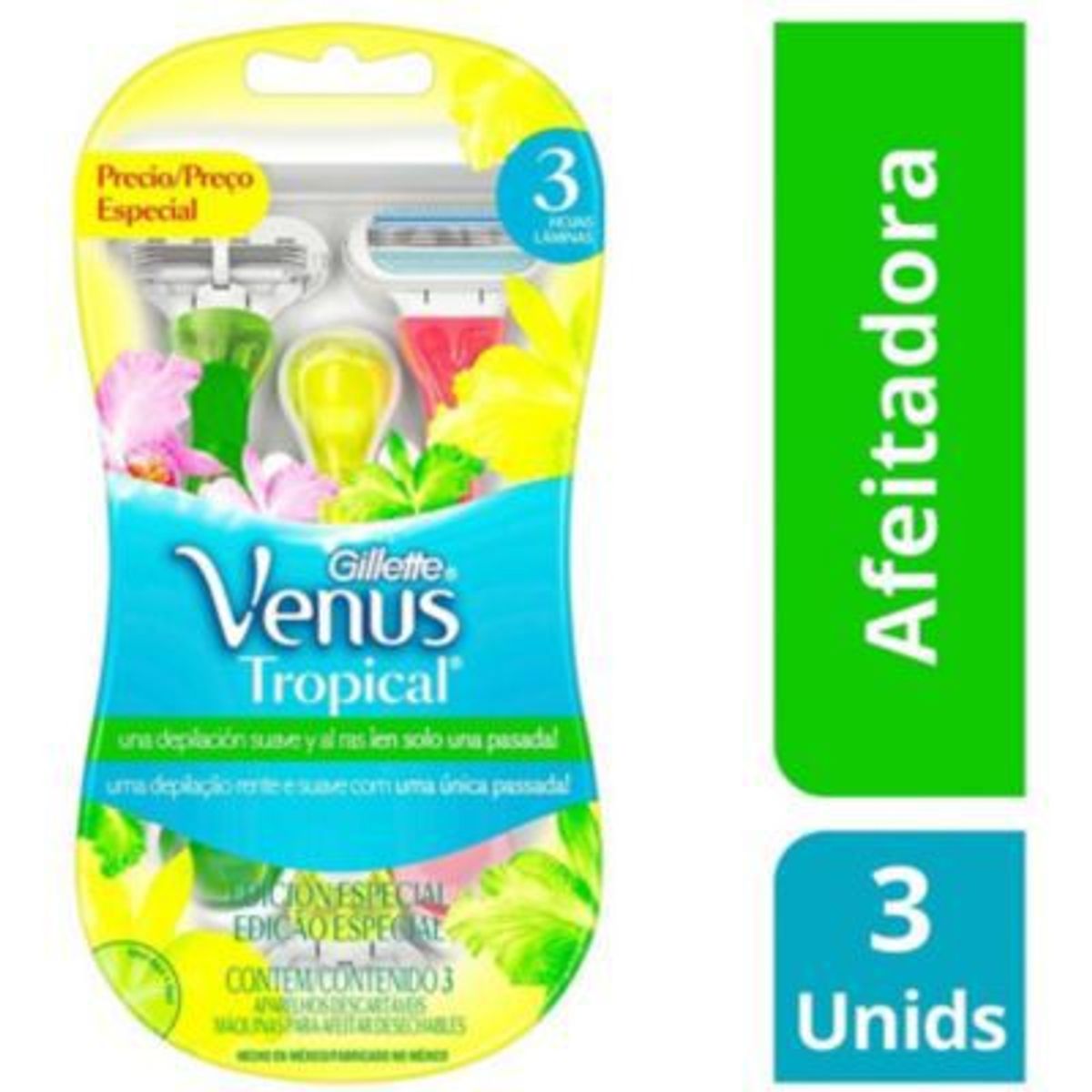 GILLETTE - Máquina para Afeitar Gillette Venus Tropical 3 unidades
