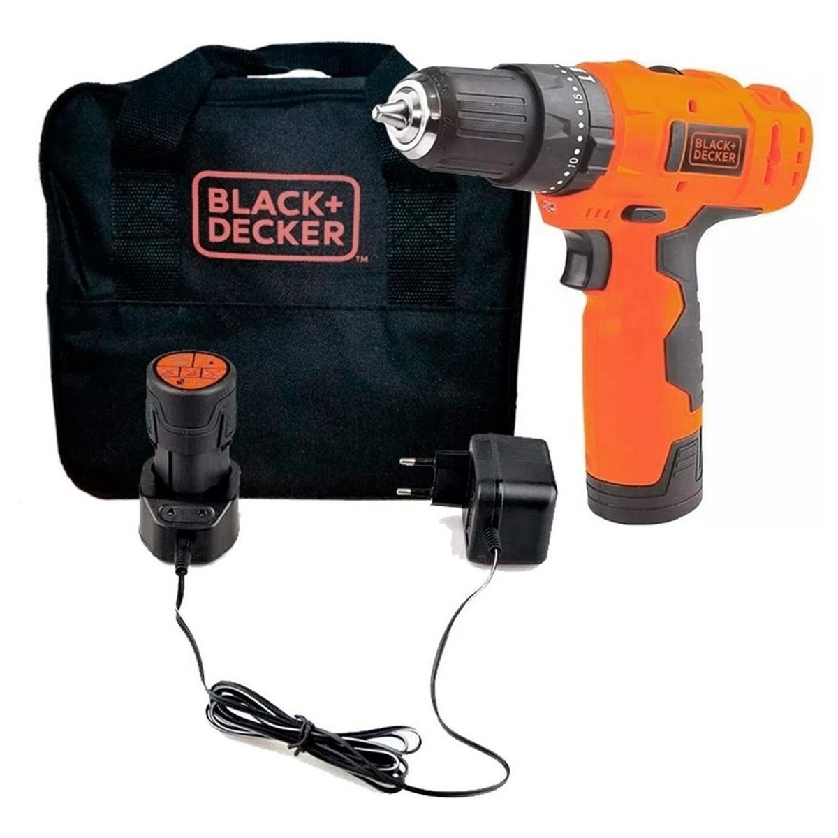 BLACK+DECKER - Taladro Percutor Black & Decker HP12 12v Torque + Bolso