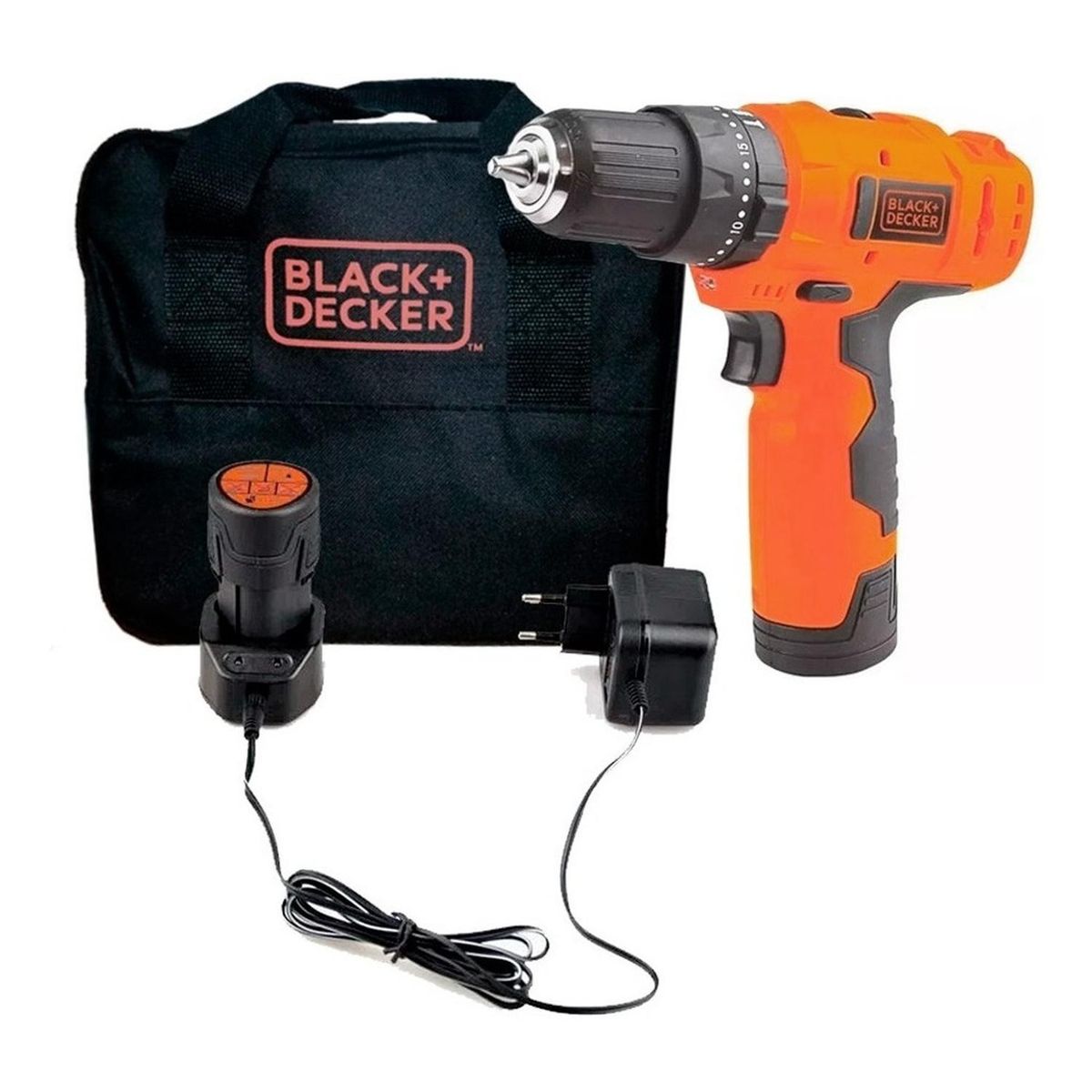 BLACK+DECKER - Taladro Percutor Black & Decker HP12 12v Torque + Bolso