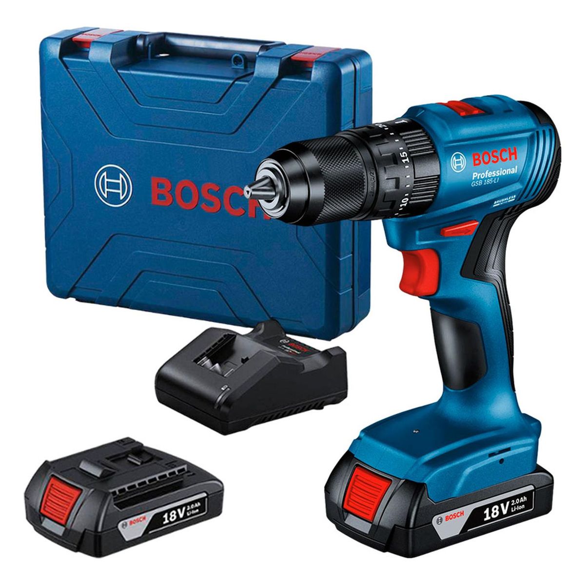 BOSCH - Taladro Percutor Bosch GSB 185-LI BL 18V Brushless 2 Bateria