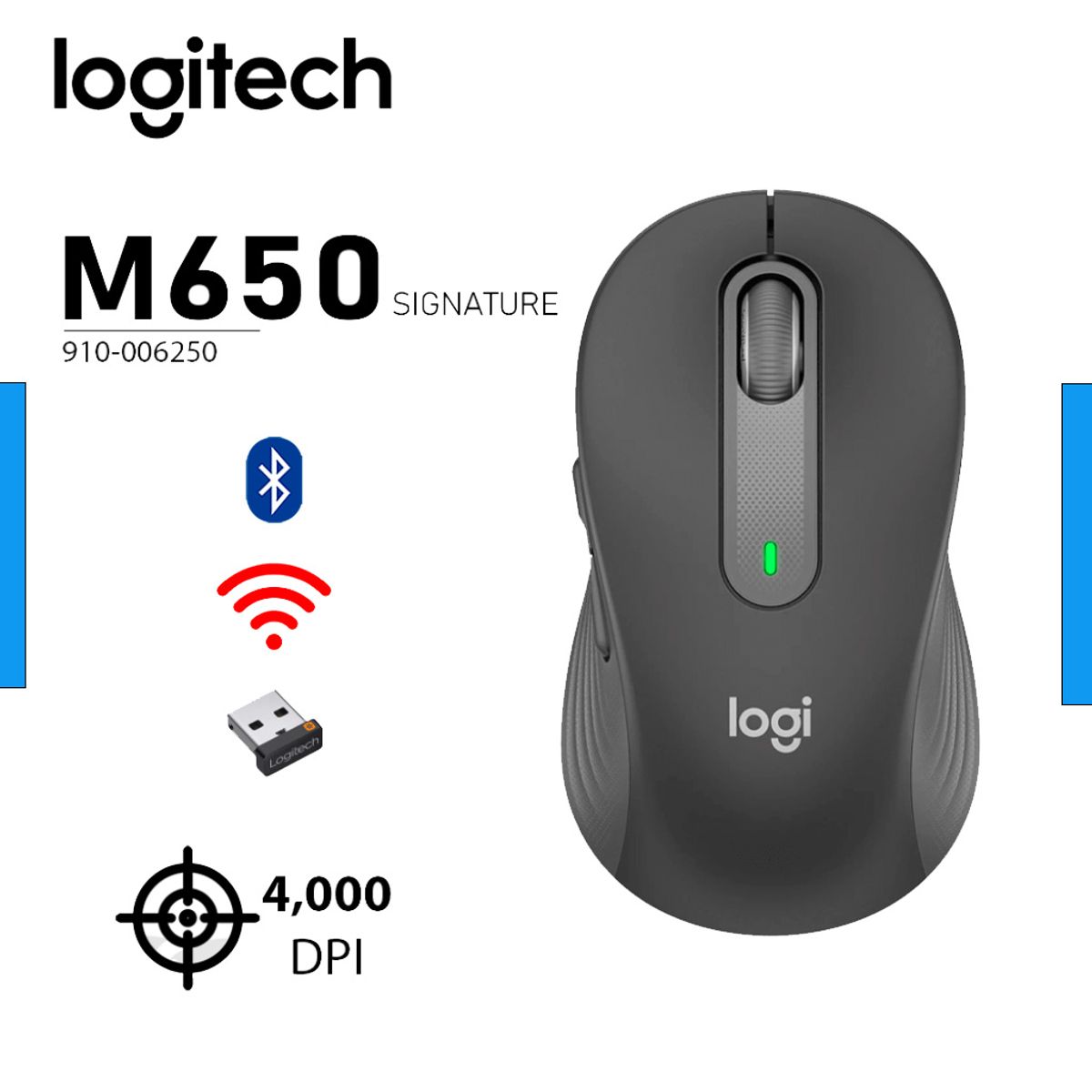 LOGITECH - MOUSE LOGITECH SIGNATURE M650 SILENT WIRELESSBLUETOOTH BLACK