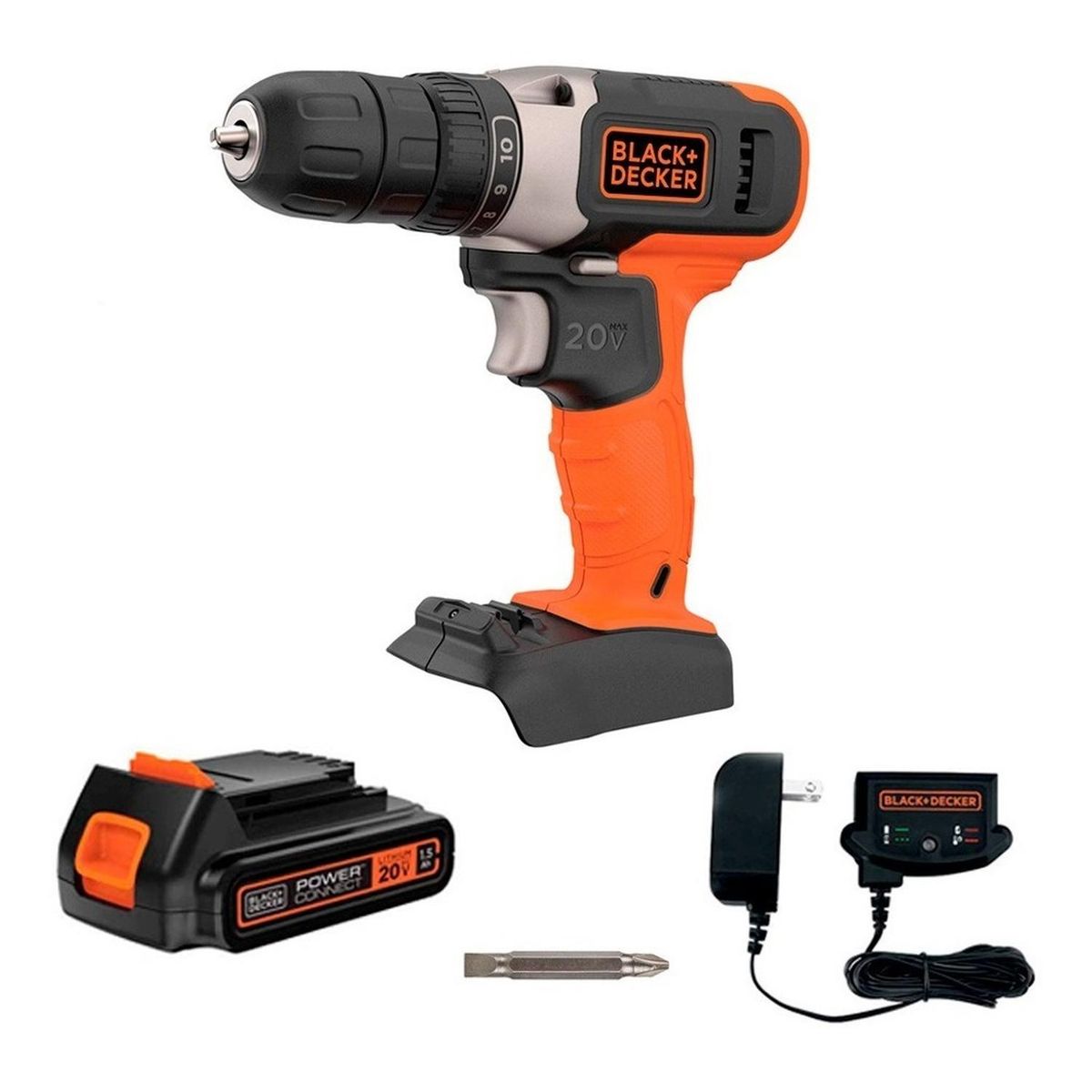 BLACK+DECKER - Taladro Atornillador Black & Decker BCD702C1 20v Litio