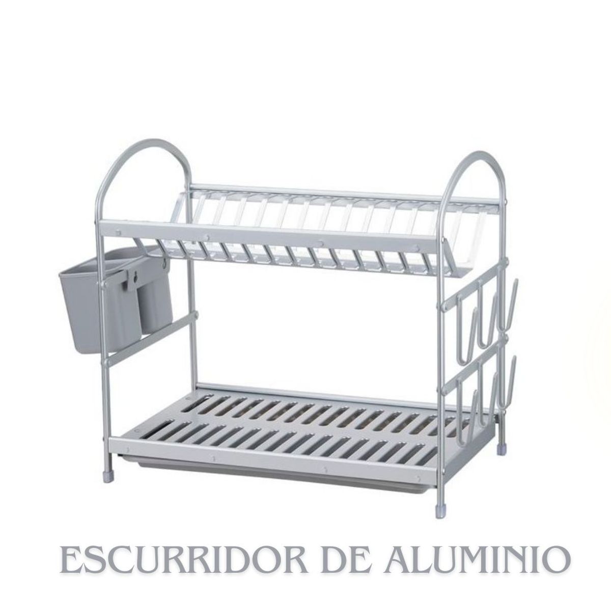 GENERICO - Escurridor de platos de Aluminio 2 niveles