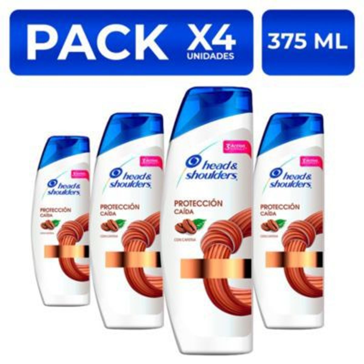 HEAD AND SHOULDERS - PackX4 Shampoo  Head&Shoulders Protección Caída 375ml