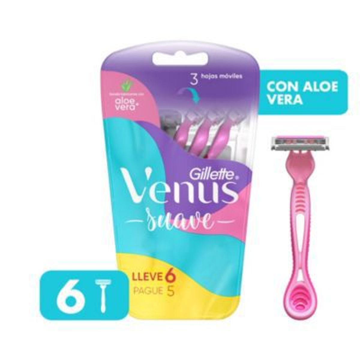 GILLETTE - Máquina para Afeitar Gillette Venus Simply3 6 unidades