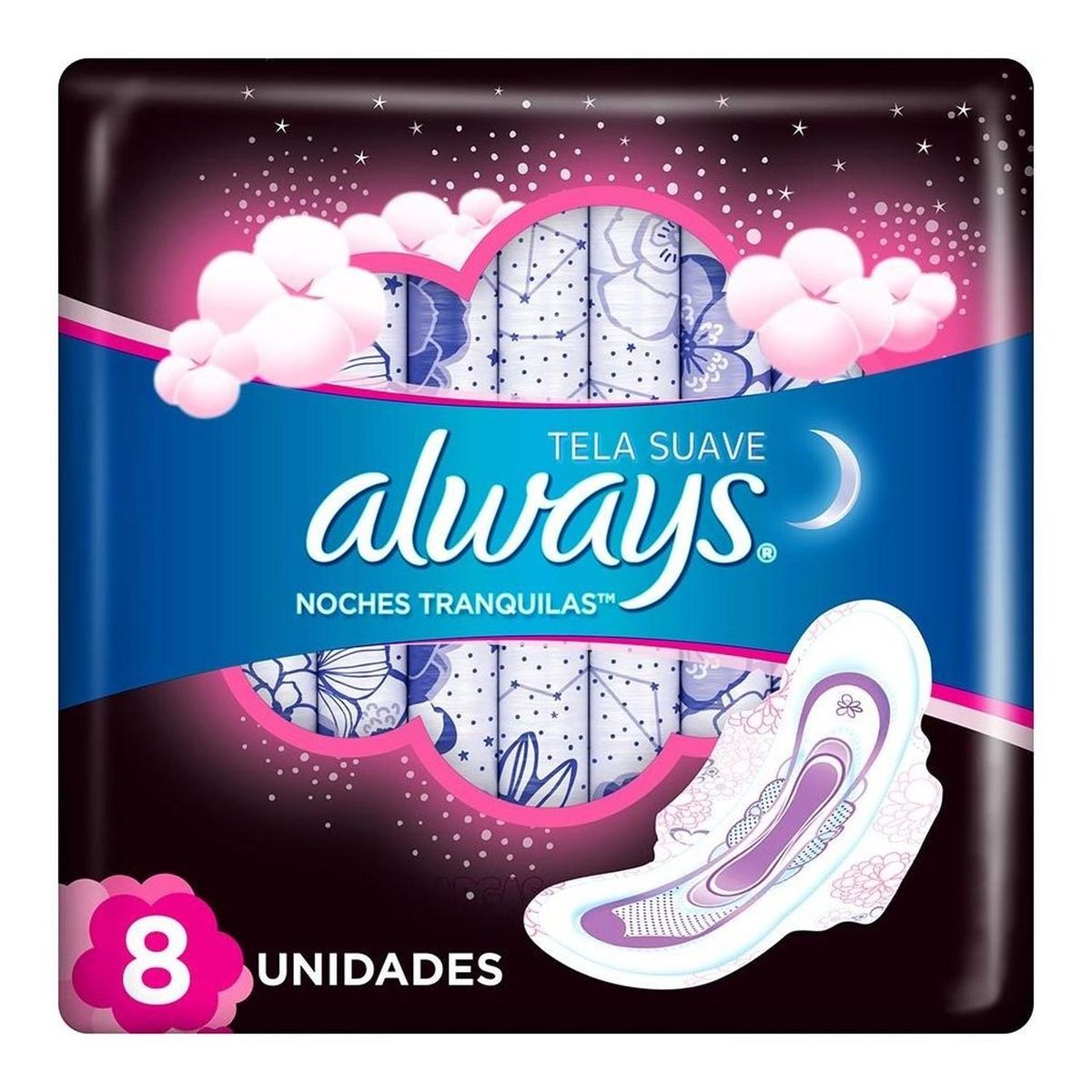 ALWAYS - Toallas Higiénicas Always Noches Tranquilas Tela Suave 8 un