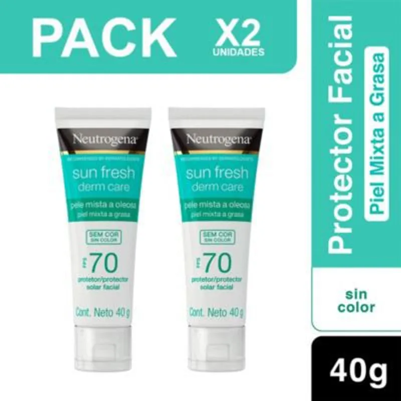 NEUTROGENA - Pack X2 Derm Care Bloqueador Facial Sin Color Neutrogena