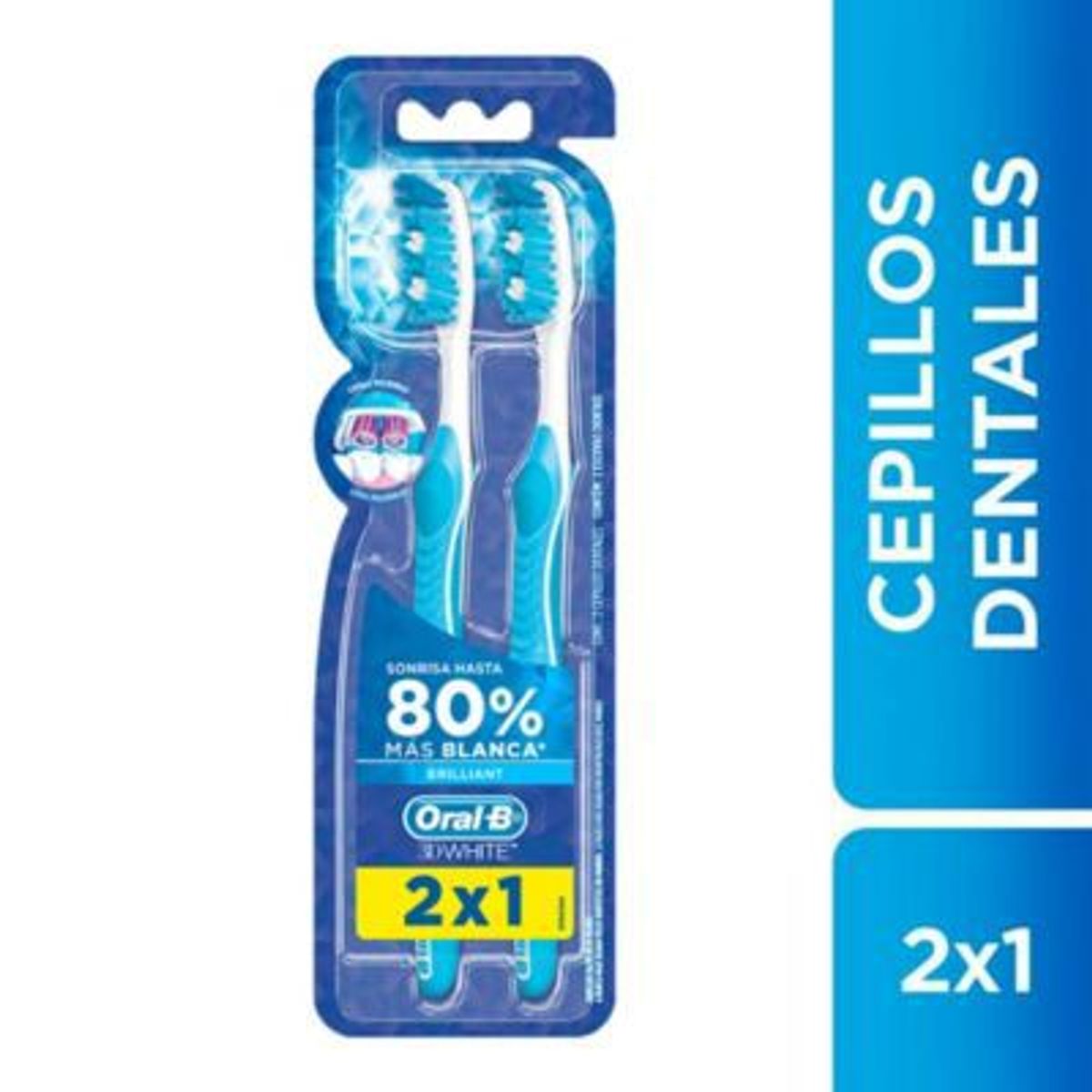 ORAL B - Cepillo Dental Oral B 3D White Brilliant x2 unidades