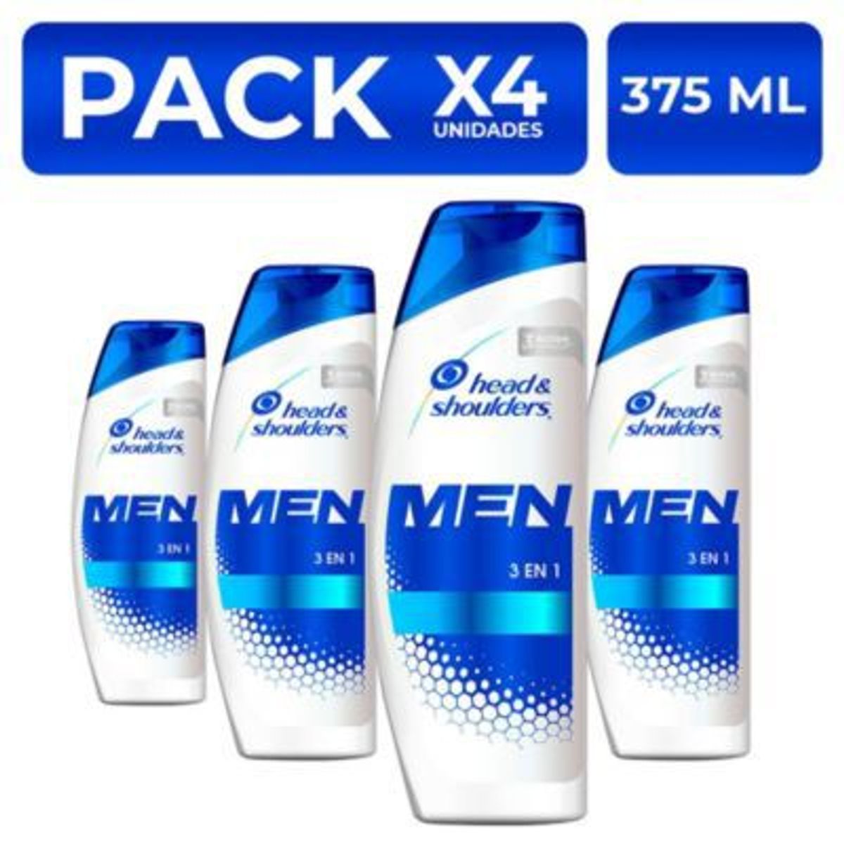 HEAD AND SHOULDERS - PackX4 Shampoo Head&Shoulders Men 3 en 1 375ml