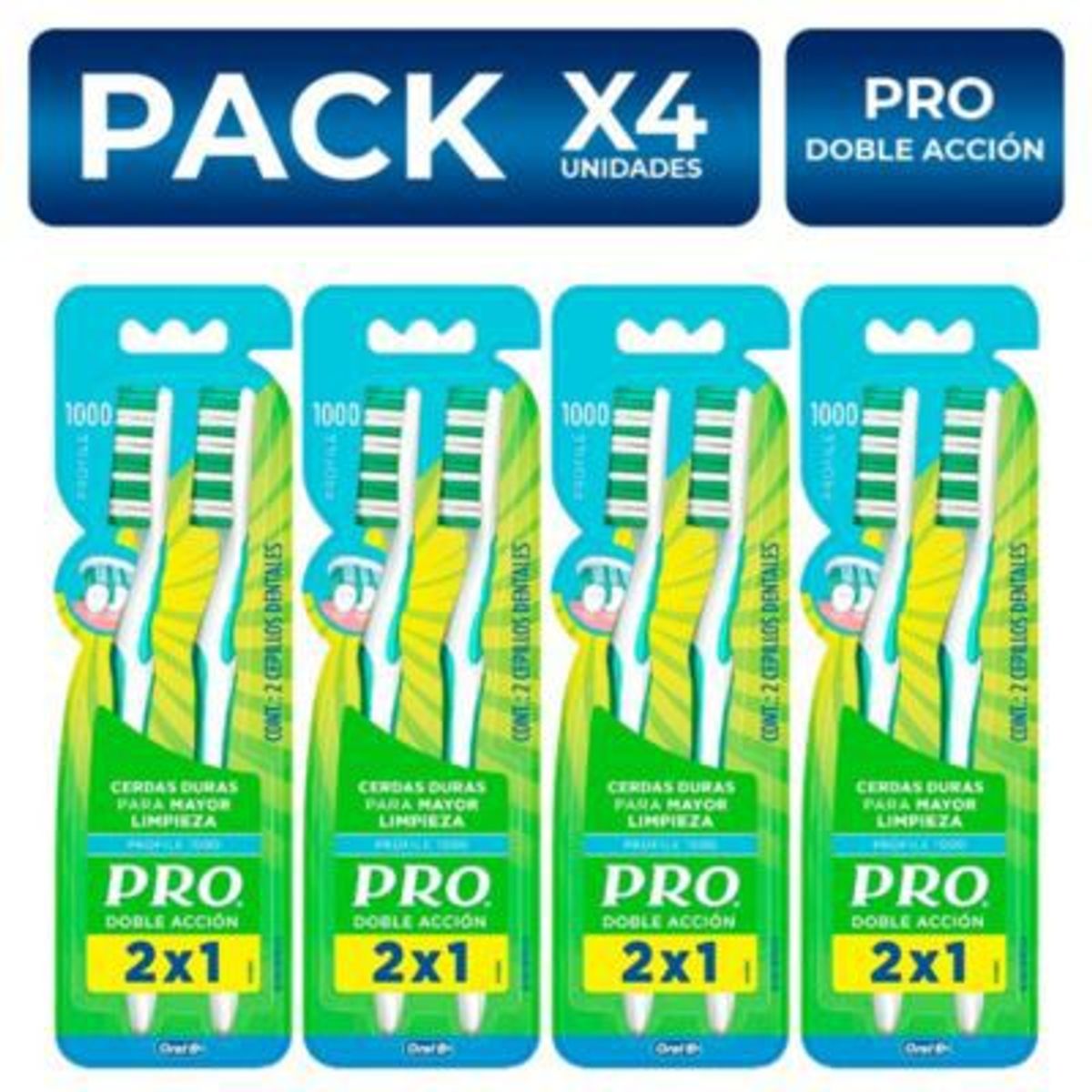 ORAL B - PackX4 Cepillo Dental Oral B Pro Doble Acción x2 unidades
