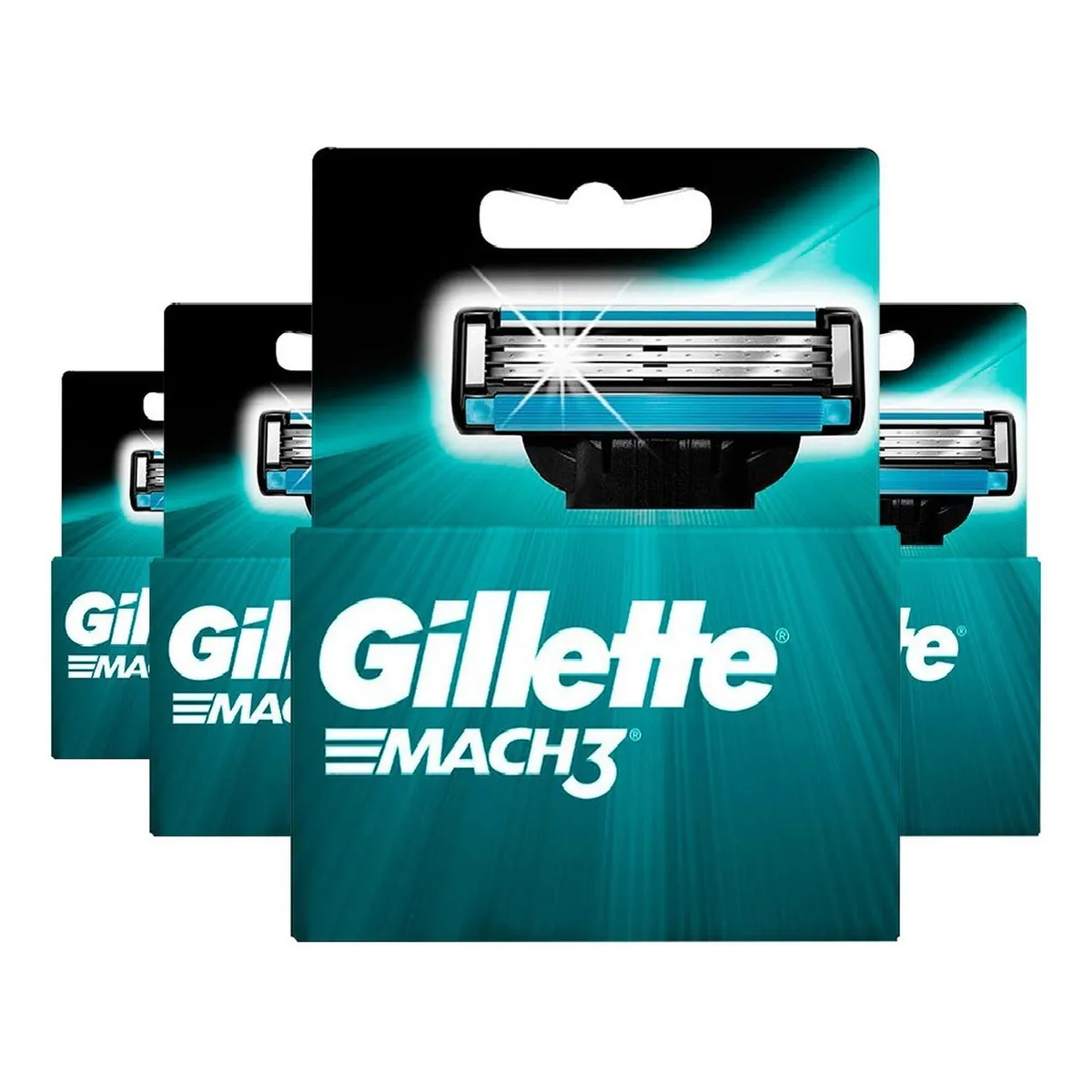 GILLETTE - PackX4 Cartuchos para Afeitar Gillette Mach3 2 unidades
