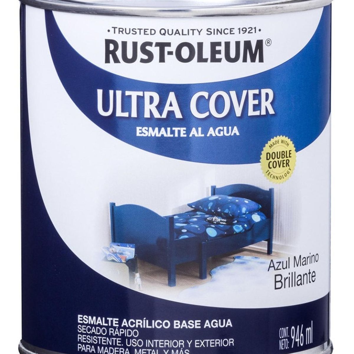 RUST OLEUM - Pintura Ultra Cover Brochable al Agua AzuL Marino 946ml