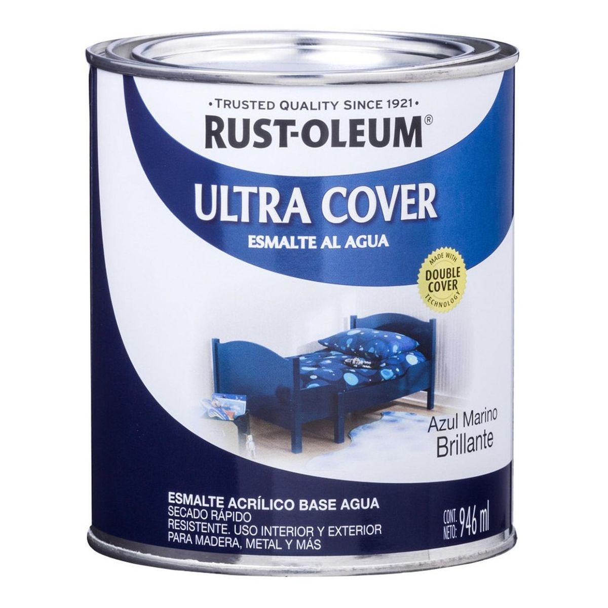 RUST OLEUM - Pintura Ultra Cover Brochable al Agua AzuL Marino 946ml