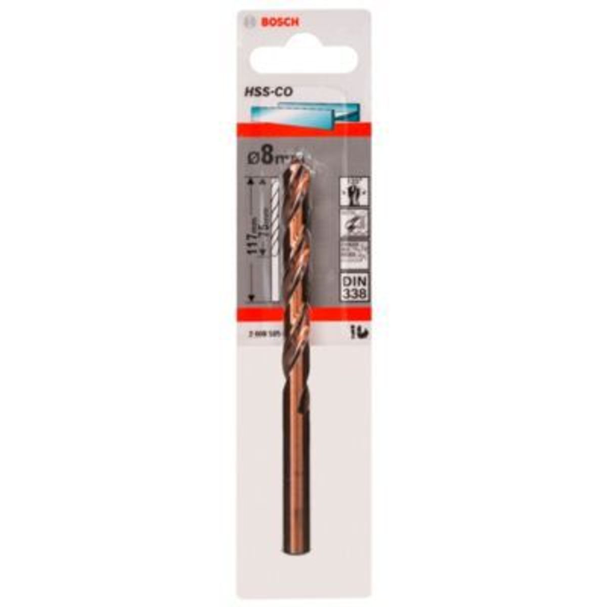 BOSCH - Bosch Broca Metal Cobalto HSS-Co 8.0 x 75 x 117