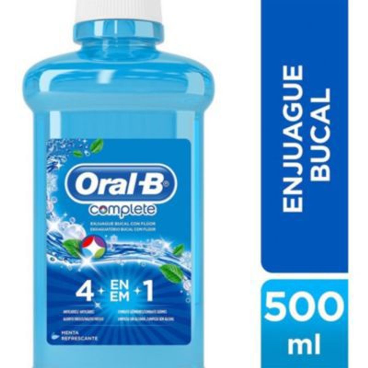 ORAL B - Enjuague Bucal con Flúor Oral B Complete 4 en 1 500ml