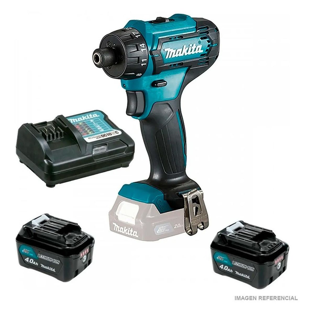 MAKITA - Taladro Atornillador  1/4" Df033Dsmj 12V 2 X  4.0 Ah Makita