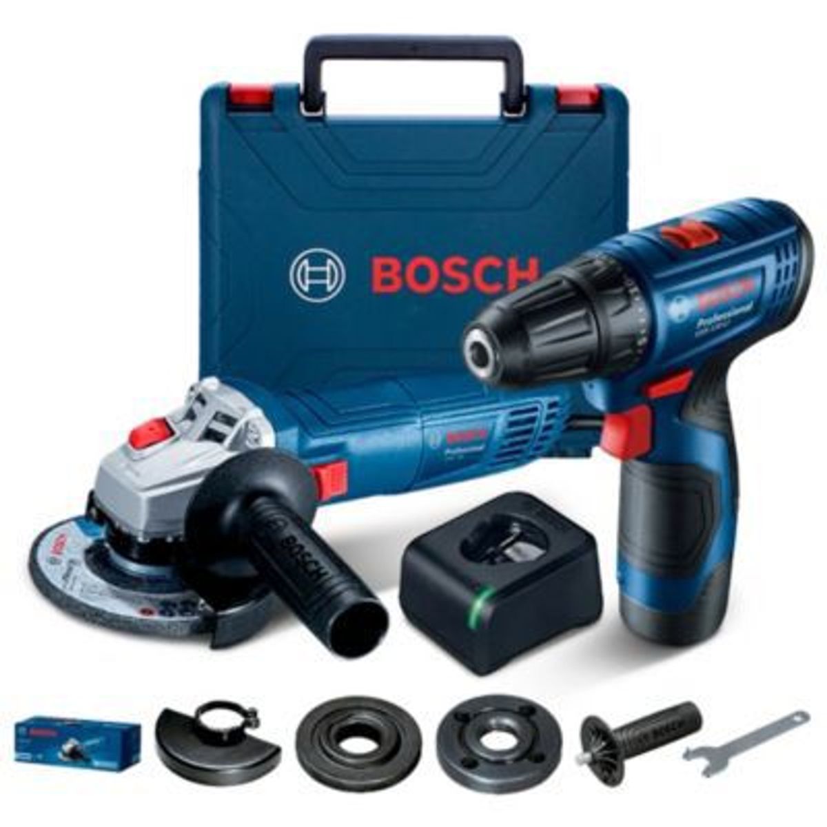 BOSCH - Combo Taladro Atornillador Gsr  120+ Esmeril Bosch gws 700