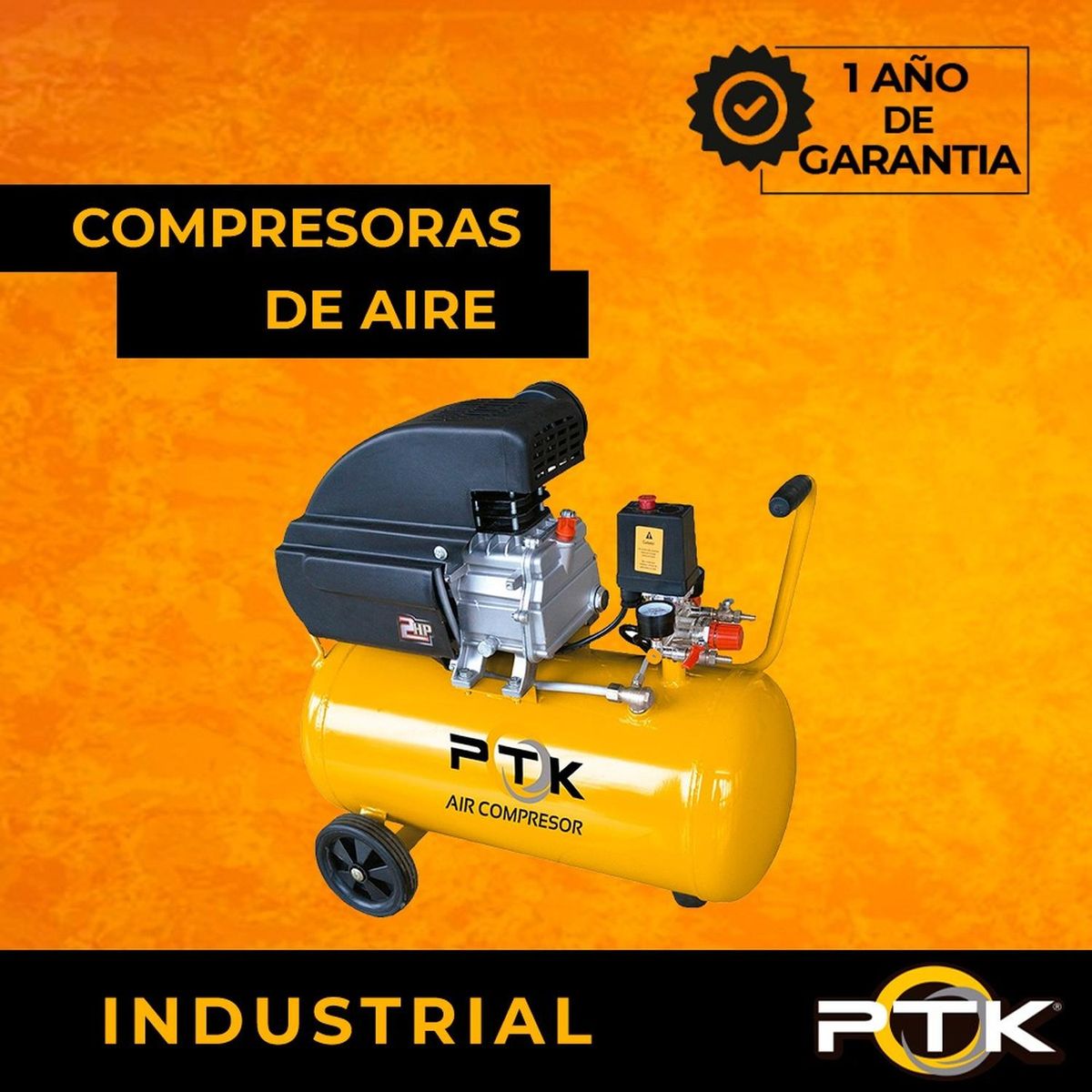 PTK - Compresora de Aire PTK Industrial 24 Lt 2 HP