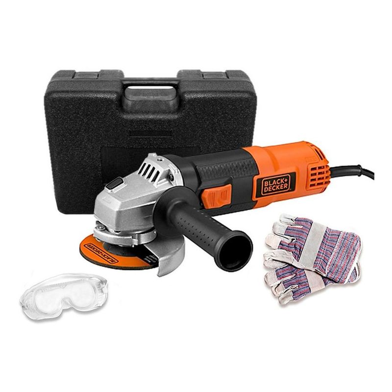 BLACK+DECKER - Esmeril Black & Decker G720K 4  1/2" 820w + Maleta + Guante.