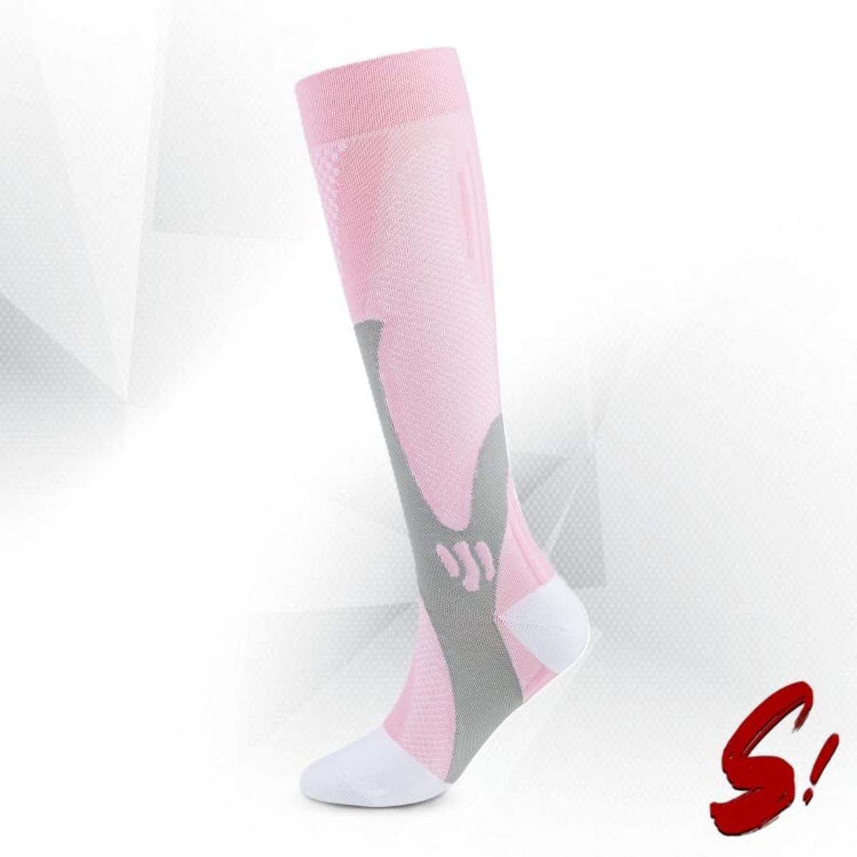 GENERICO - Medias de Compresión 20-30mmhg Deportivas Rosadas anti varices