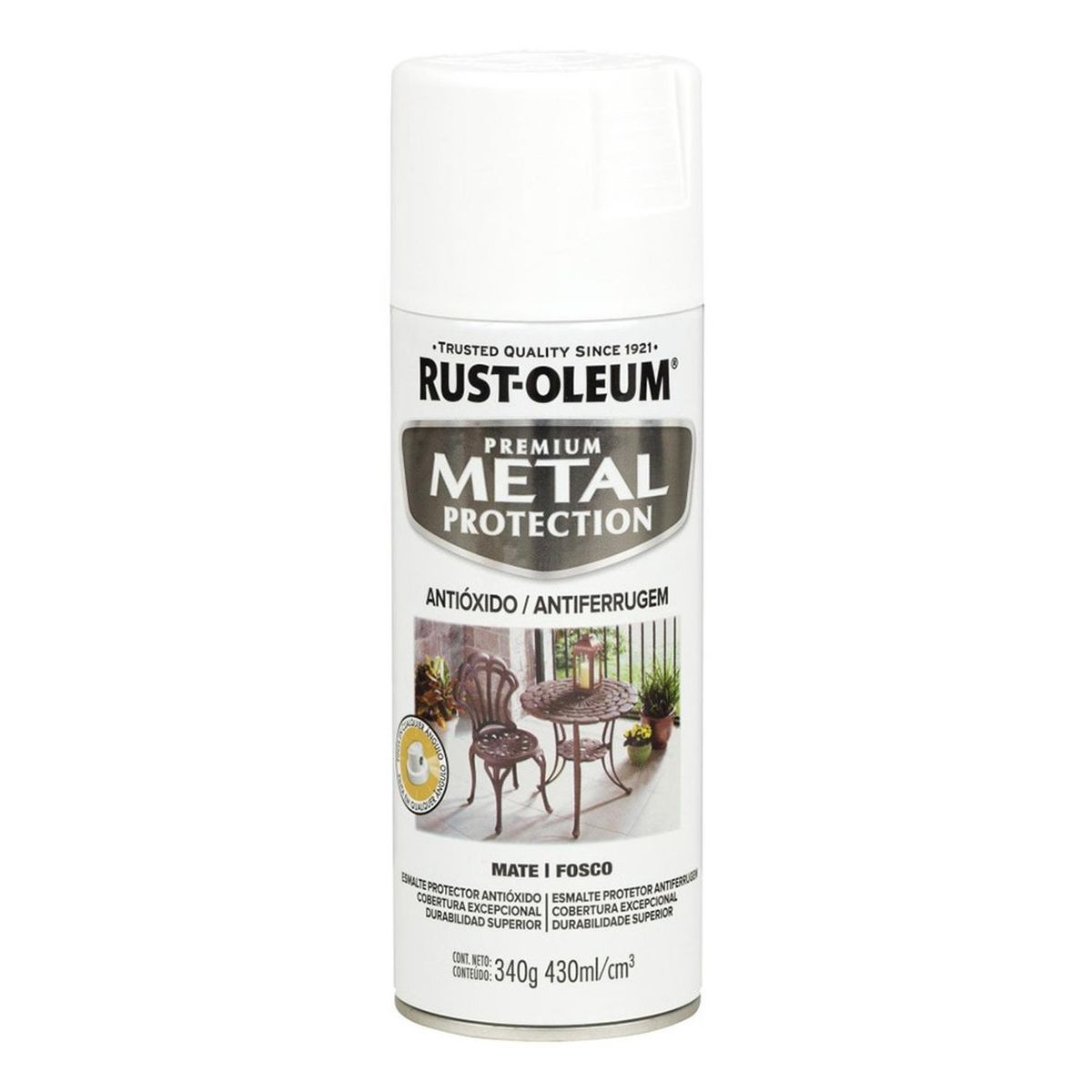 RUST OLEUM - Aerosol Anticorrosivo Metal Protection Mate Blanco 340g