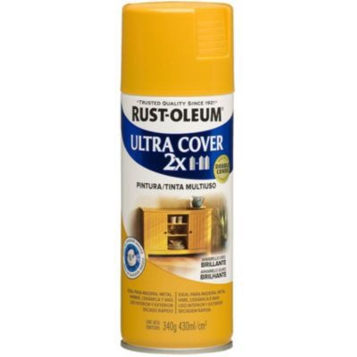 RUST OLEUM - Aerosol multiusos ultra cover 2x amarillo oro brillante 340g