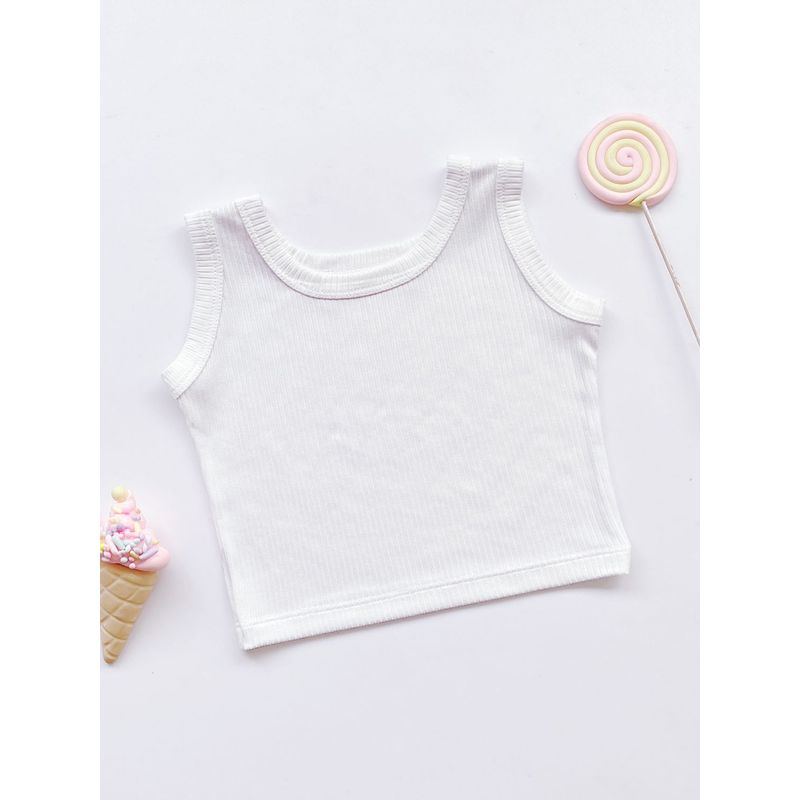 KIDS MASHMELO - TOP PARA NIÑA EN RIB SIN ESTAMPADO KIDS MASHMELO