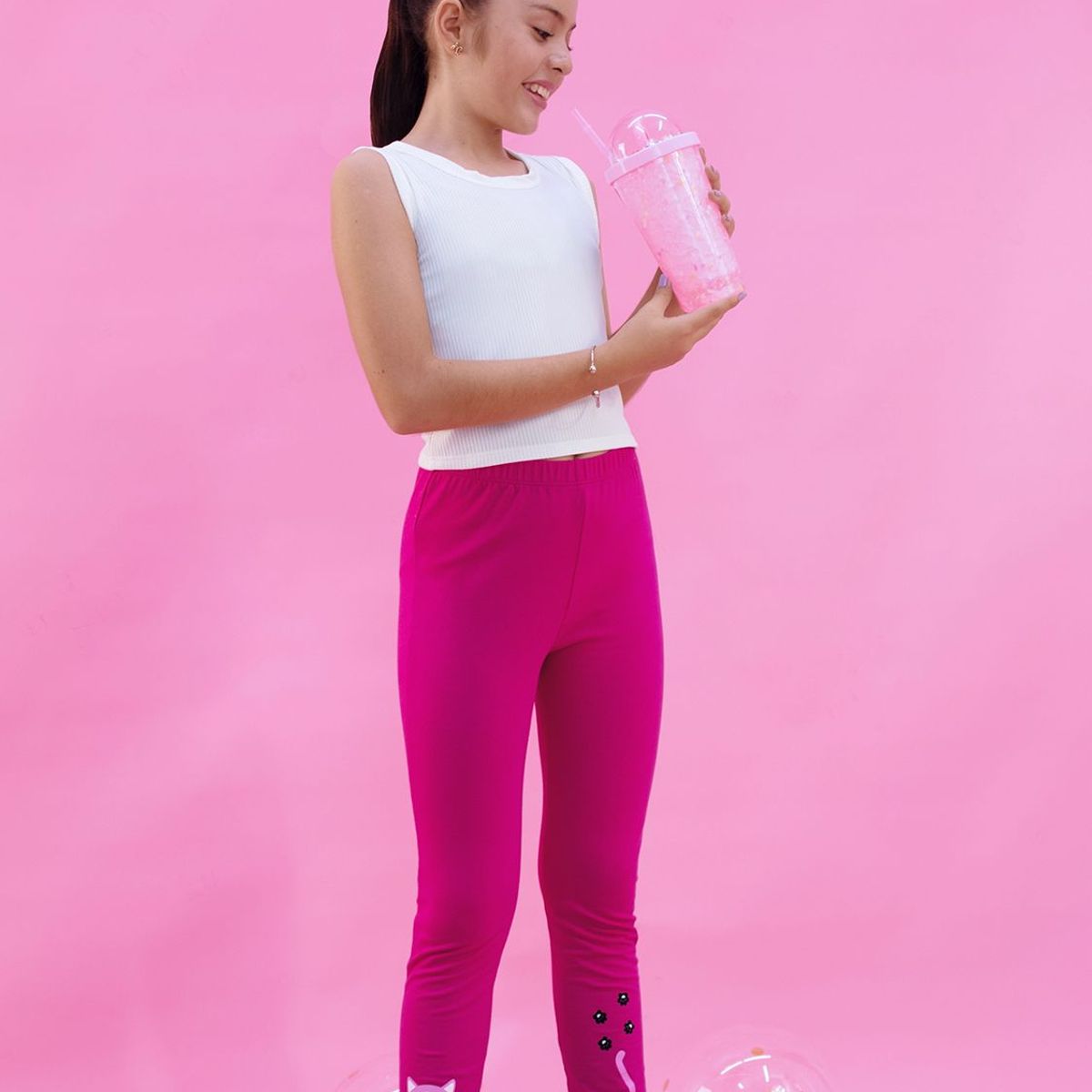 KIDS MASHMELO - TOP PARA NIÑA EN RIB SIN ESTAMPADO KIDS MASHMELO