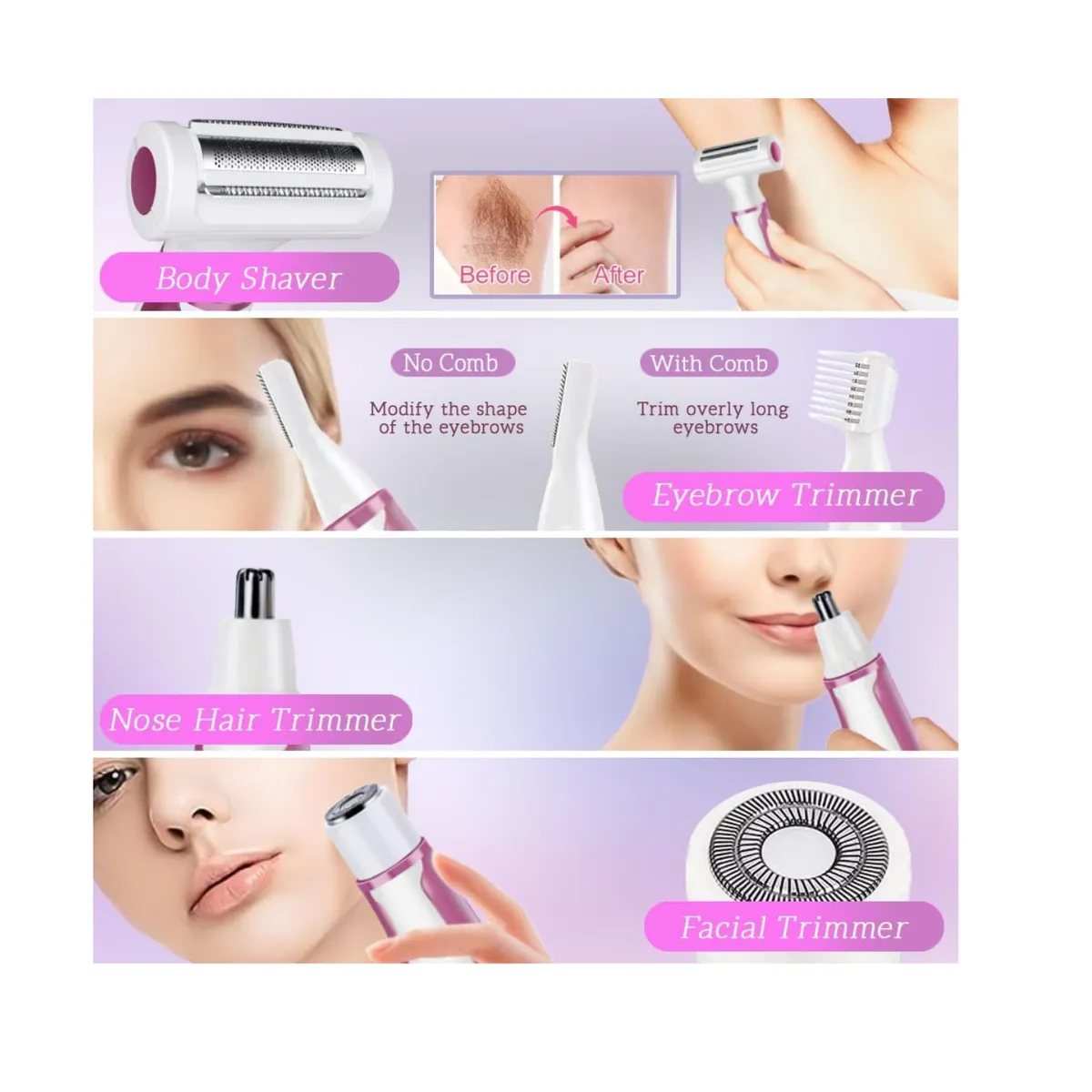 GENERICO - Afeitadora Electrica Cortadora Vello Bikini Axilas Piernas Depiladora