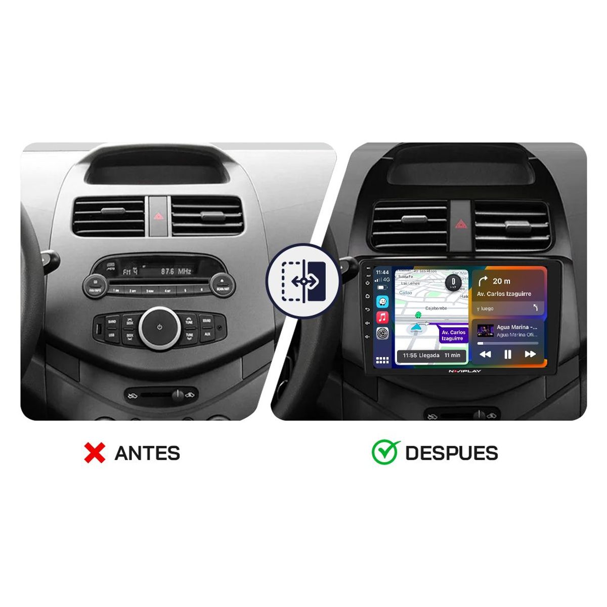 GENERICO - Autoradio Android Naviplay Para Chevrolet Spark GT 2009 – 2015