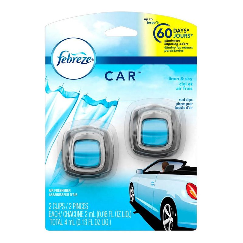 FEBREZE - Aromatizante de Autos Febreze Car Linen & Sky 60 días aprox.