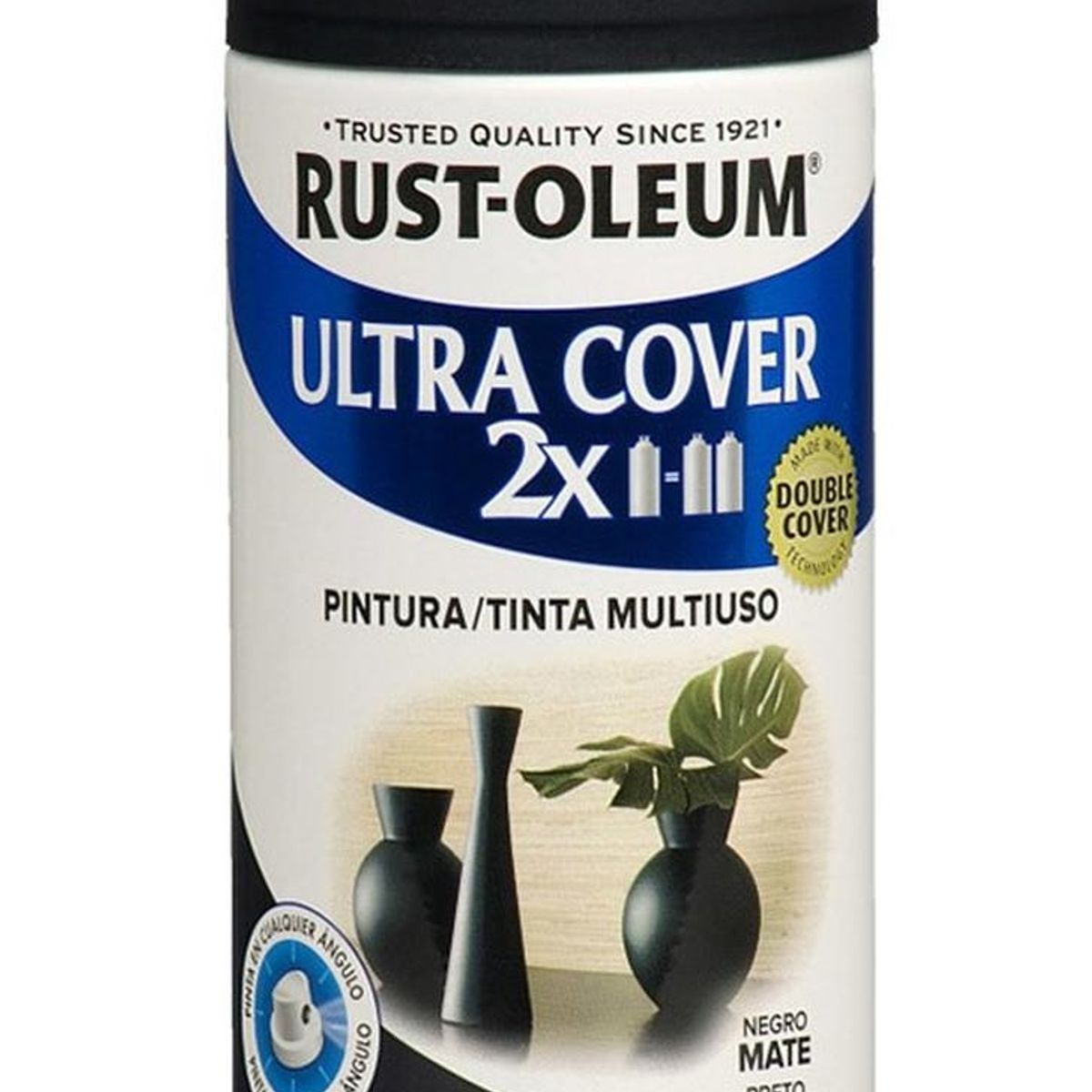 RUST OLEUM - Aerosol multiusos ultra cover 2x negro mate 340g