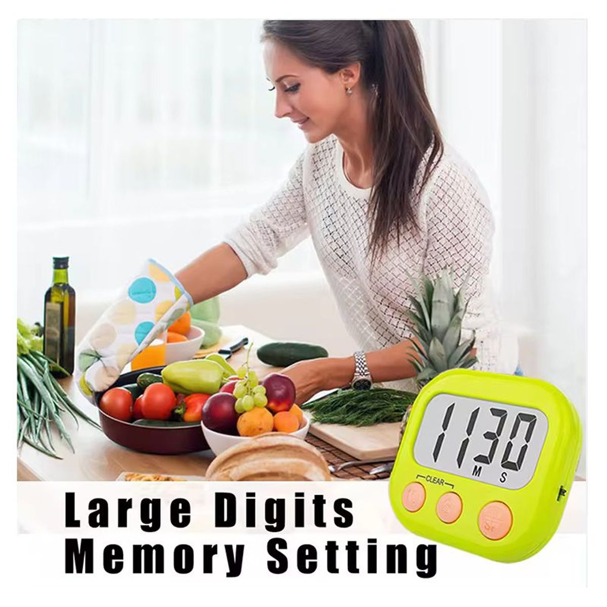 OEM - Temporizador Timer Digital Con Soporte Magnético para Cocina