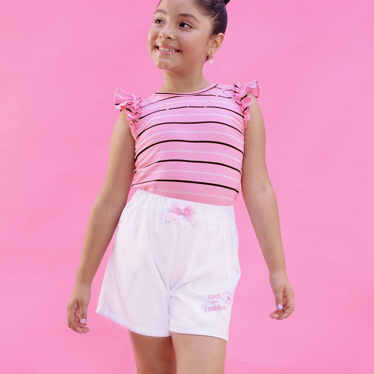 KIDS MASHMELO - POLO NIÑA ALGODÓN LISTADO MANGA TRASLAPADA KIDS MASHMELO