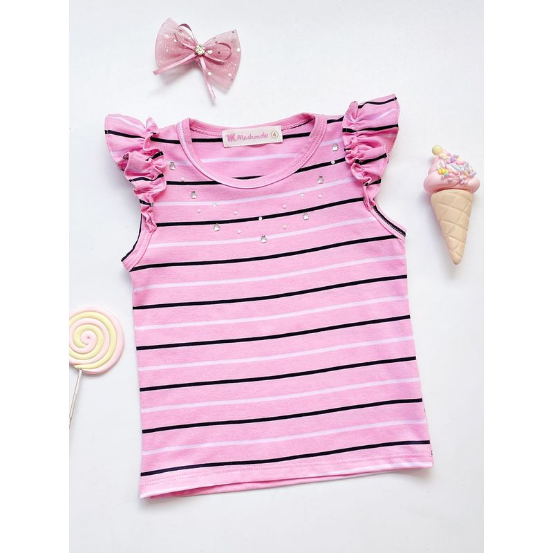 KIDS MASHMELO - POLO NIÑA ALGODÓN LISTADO MANGA TRASLAPADA KIDS MASHMELO