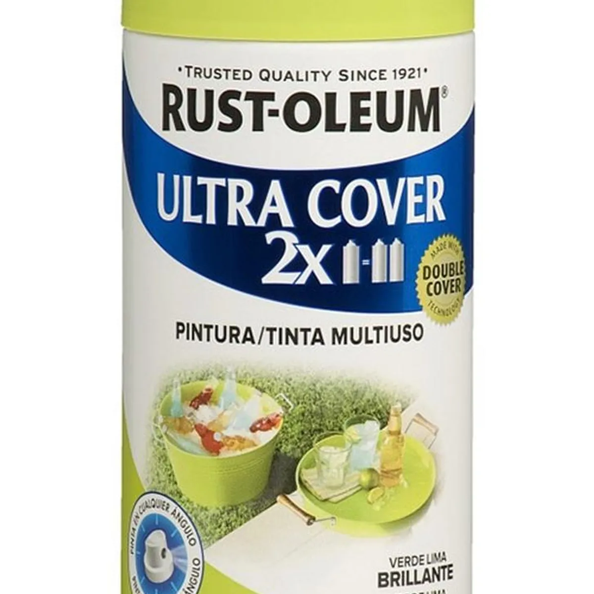 RUST OLEUM - Aerosol Multiusos Ultra Cover 2x Verde Lima Brillante 340g