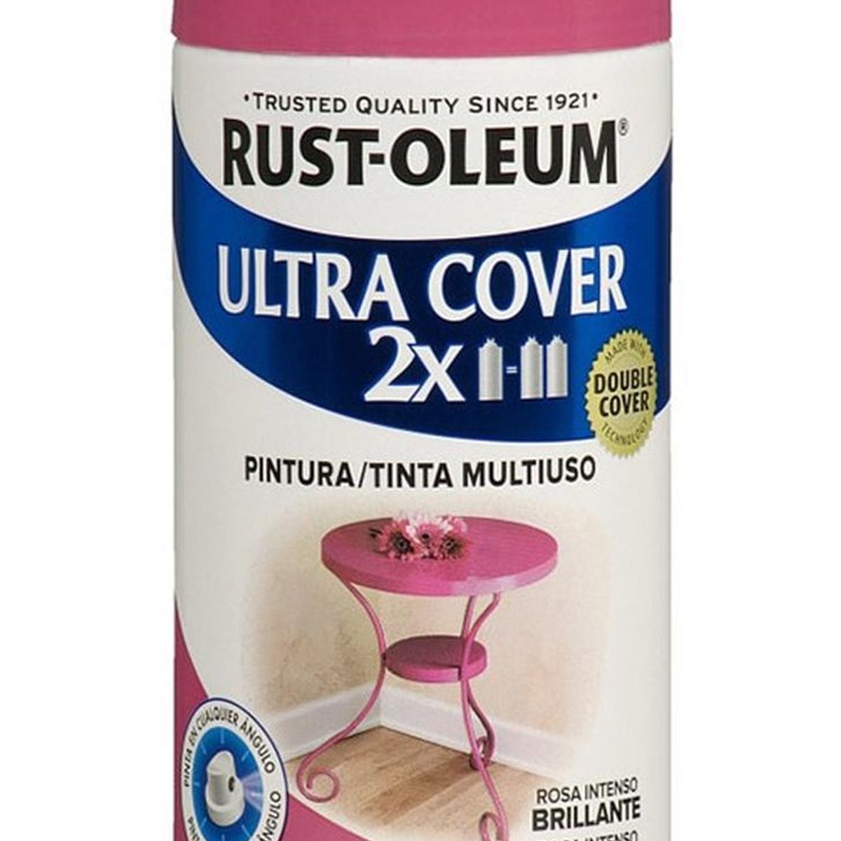 RUST OLEUM - Aerosol Multiusos Ultra Cover 2x Rosa Intenso Brillante 340g