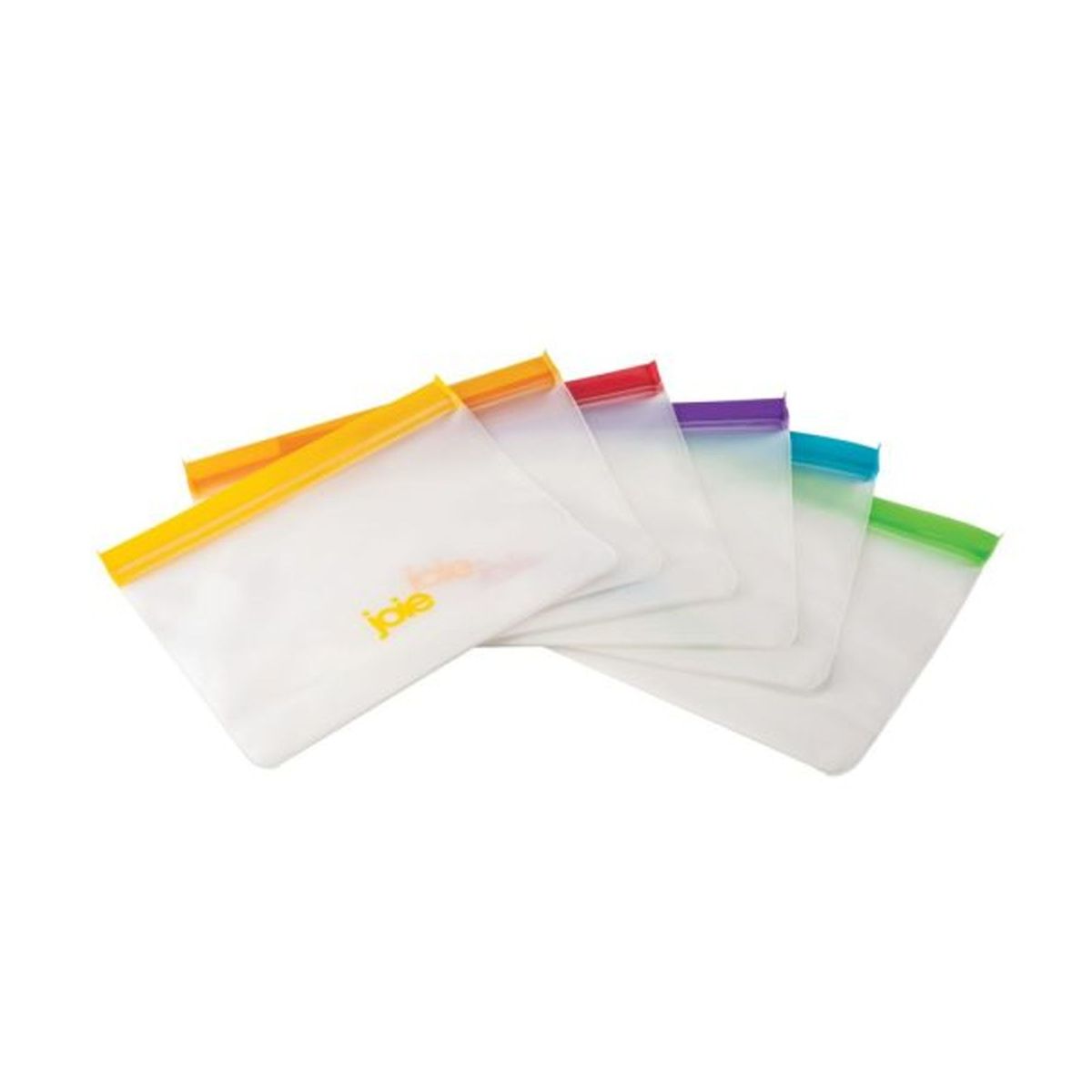 JOIE - Set De 6 Bolsas Reutilizables 1.375 Lts De Plastico Arcoiris - Joie
