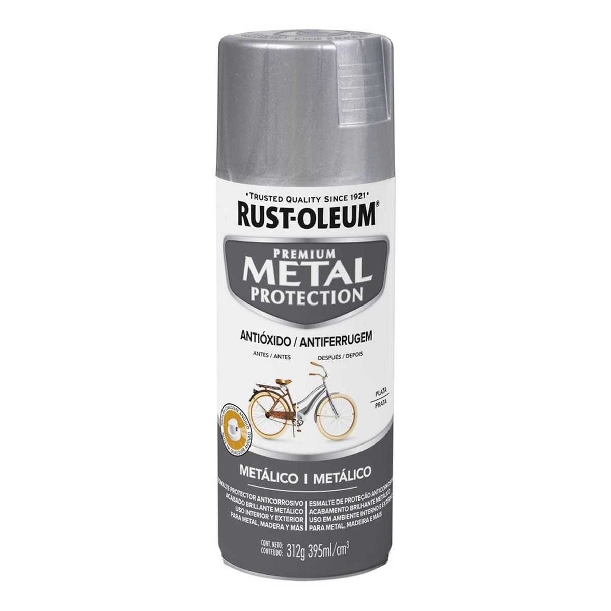 RUST OLEUM - Aerosol anticorrosivo metal protection metálico plata 312g
